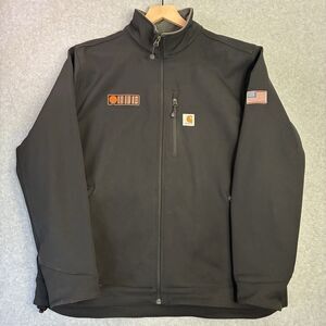 Men’s Carhartt Soft Shell Jacket XL Full Zip Fleece Lined Workwear Black